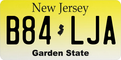 NJ license plate B84LJA