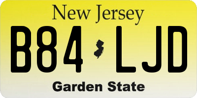 NJ license plate B84LJD