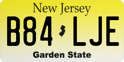 NJ license plate B84LJE