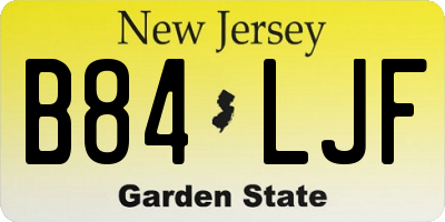 NJ license plate B84LJF