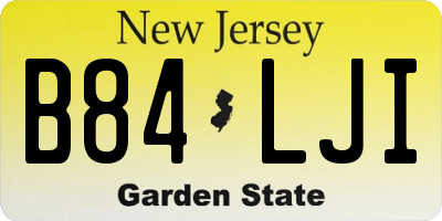 NJ license plate B84LJI