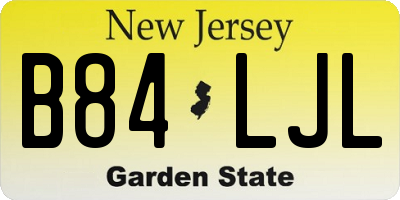 NJ license plate B84LJL