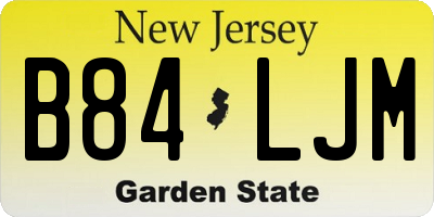 NJ license plate B84LJM