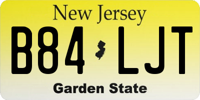 NJ license plate B84LJT
