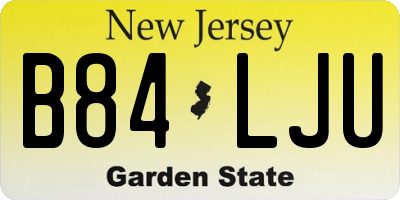 NJ license plate B84LJU