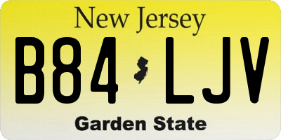 NJ license plate B84LJV