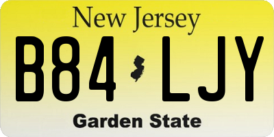 NJ license plate B84LJY