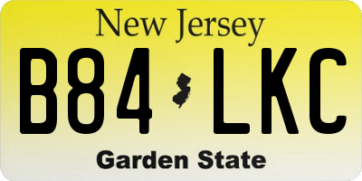 NJ license plate B84LKC