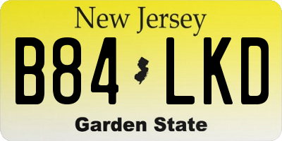 NJ license plate B84LKD