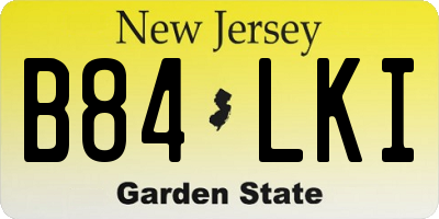 NJ license plate B84LKI