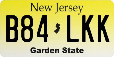 NJ license plate B84LKK