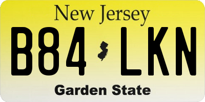 NJ license plate B84LKN