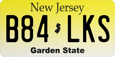 NJ license plate B84LKS