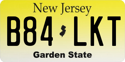 NJ license plate B84LKT