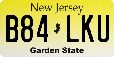 NJ license plate B84LKU