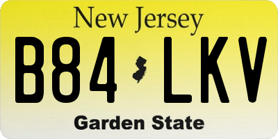 NJ license plate B84LKV