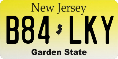 NJ license plate B84LKY