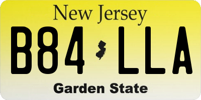 NJ license plate B84LLA