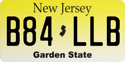 NJ license plate B84LLB