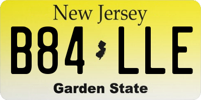 NJ license plate B84LLE