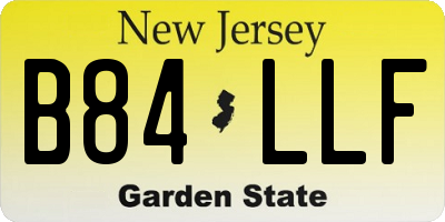 NJ license plate B84LLF