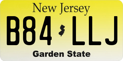 NJ license plate B84LLJ
