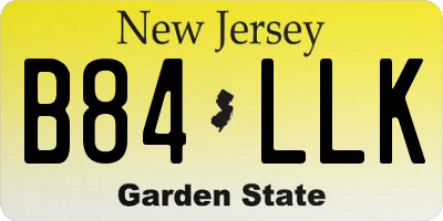 NJ license plate B84LLK