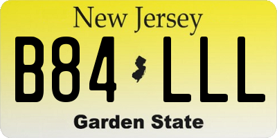 NJ license plate B84LLL