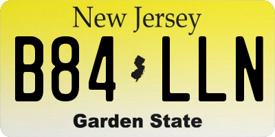 NJ license plate B84LLN