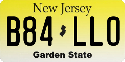 NJ license plate B84LLO