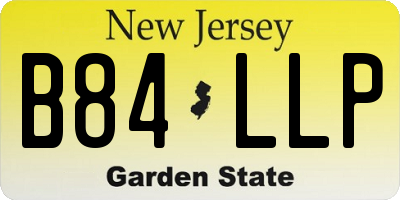 NJ license plate B84LLP