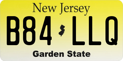 NJ license plate B84LLQ