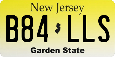 NJ license plate B84LLS