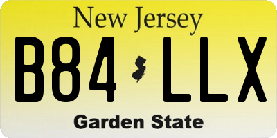 NJ license plate B84LLX