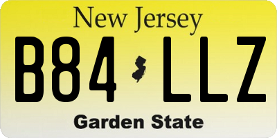 NJ license plate B84LLZ