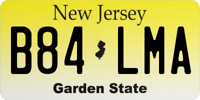 NJ license plate B84LMA
