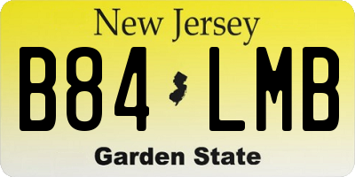 NJ license plate B84LMB