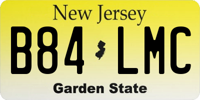 NJ license plate B84LMC