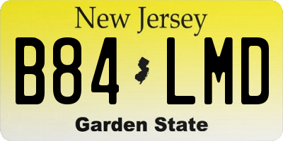 NJ license plate B84LMD