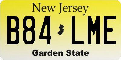 NJ license plate B84LME