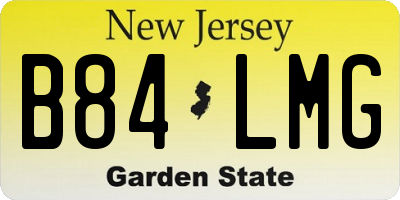 NJ license plate B84LMG