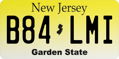 NJ license plate B84LMI