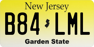NJ license plate B84LML