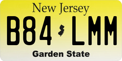 NJ license plate B84LMM