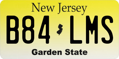 NJ license plate B84LMS