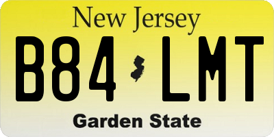 NJ license plate B84LMT