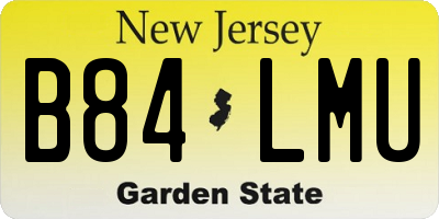 NJ license plate B84LMU