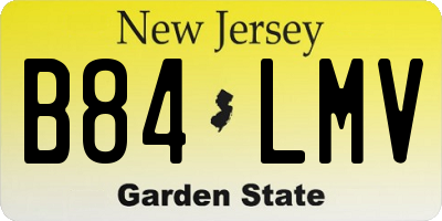 NJ license plate B84LMV