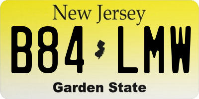 NJ license plate B84LMW
