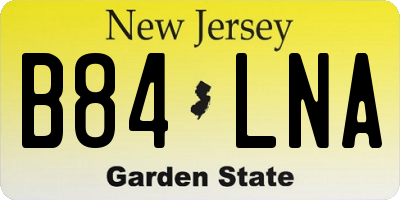 NJ license plate B84LNA